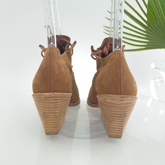 Eileen Fisher Women's Charlie Boot Size 7.5 Block Heel Lace Up Brown Leather - Picture 5 of 12